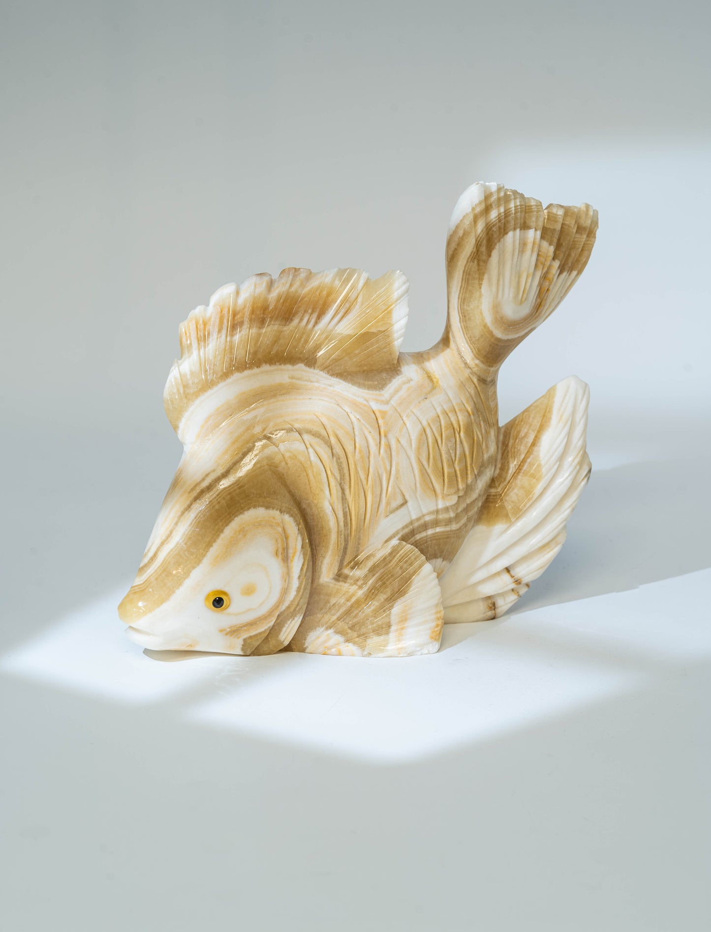 Natural Stone Fish Sculpture - Onyx