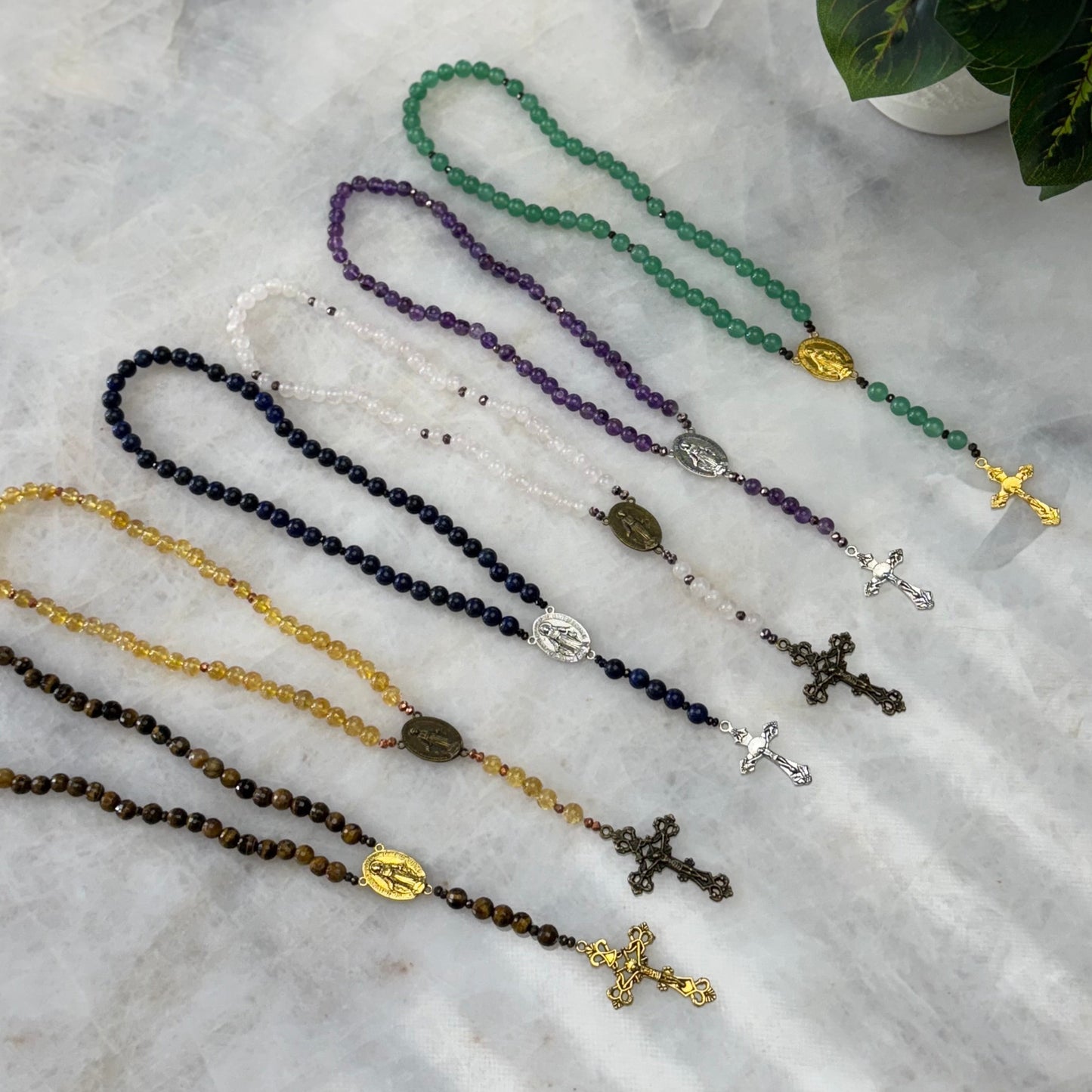 Natural Stone Handcrafted Medium Rosary