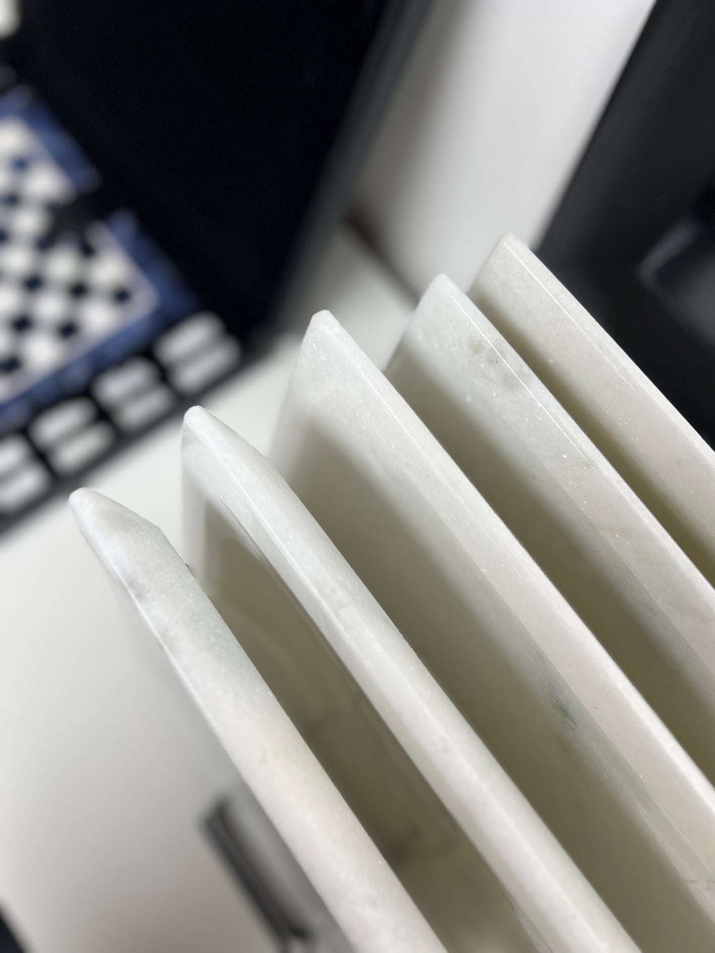 White marble square plate