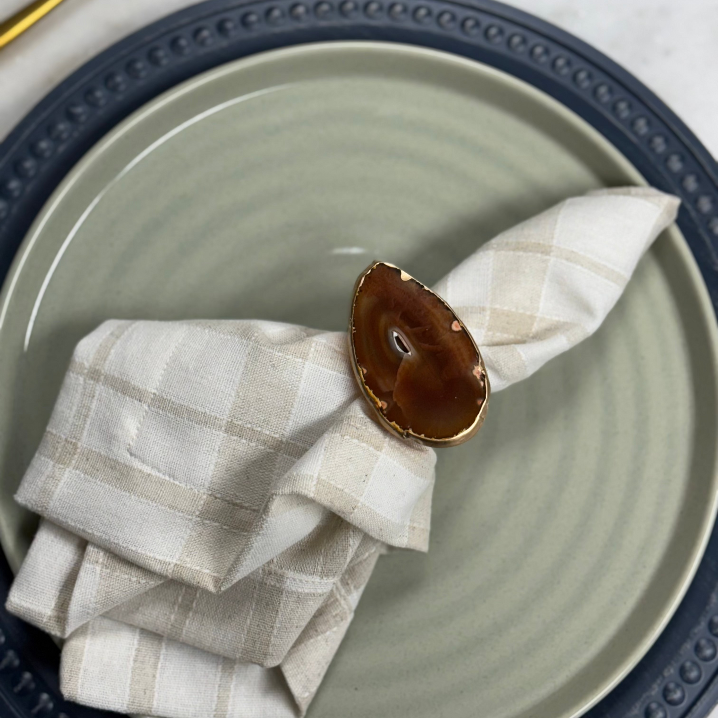 Agate Napkin Ring - Set of 2