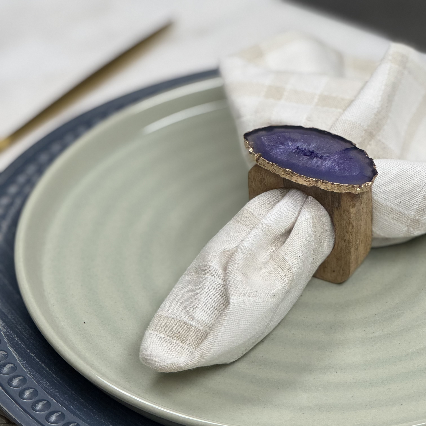 Agate Napkin Ring - Set of 2