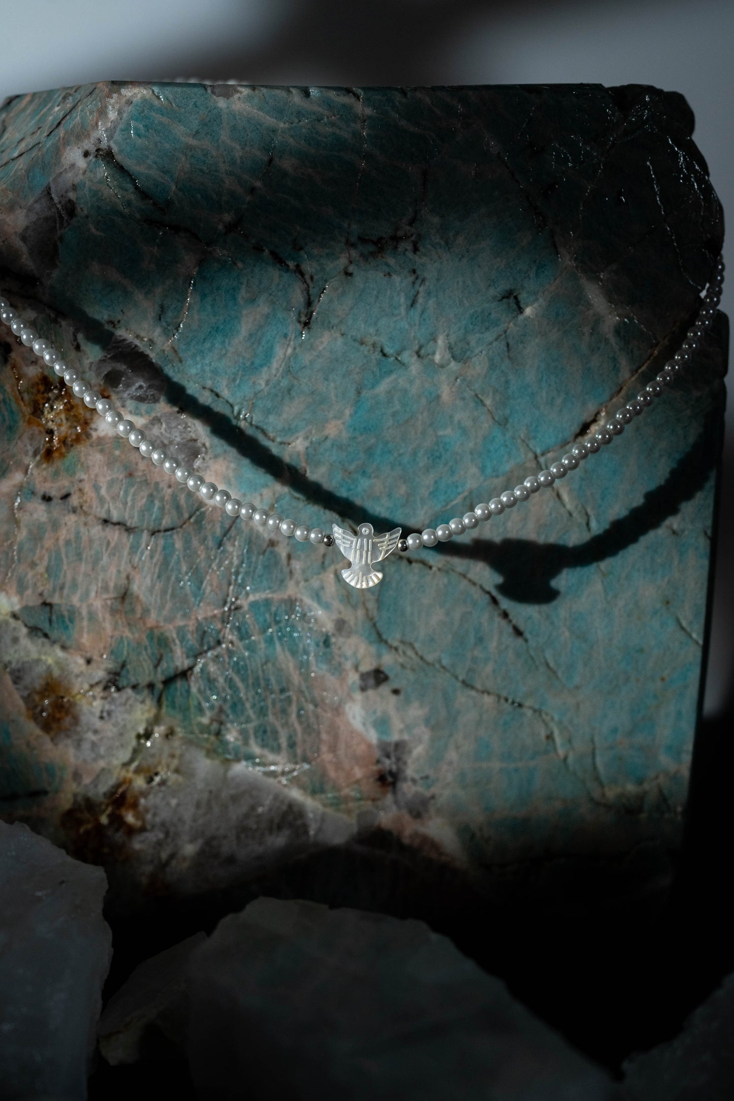 Freshwater Pearl Holy Spirit Necklace with Silver 925 - 40 cm + extension