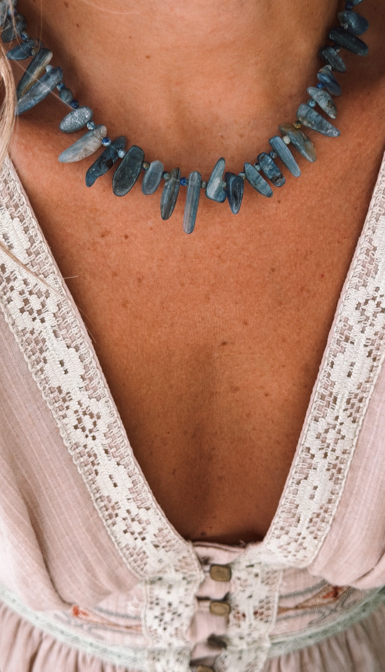 Necklace - Iolite Stick with Silver 925