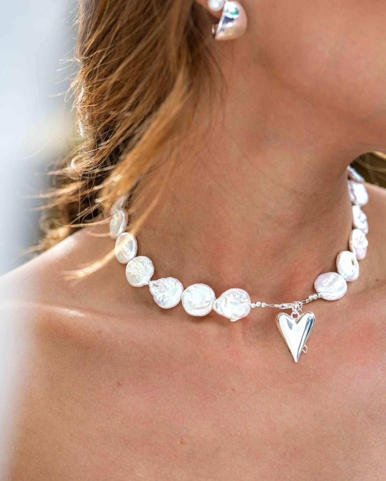 Necklace - Coin Pearls with Silver 925