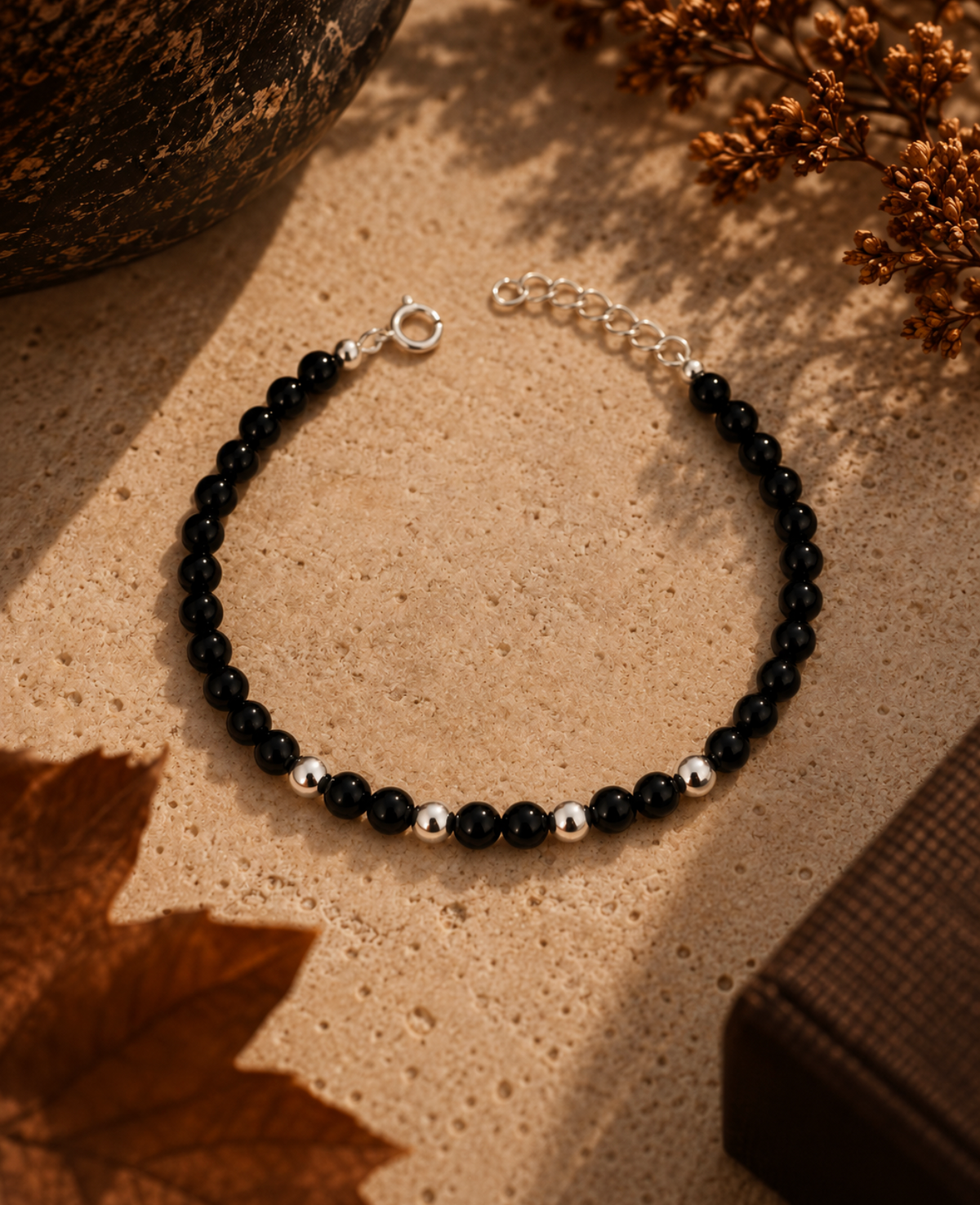 Bracelet - Black Agate with Silver 925