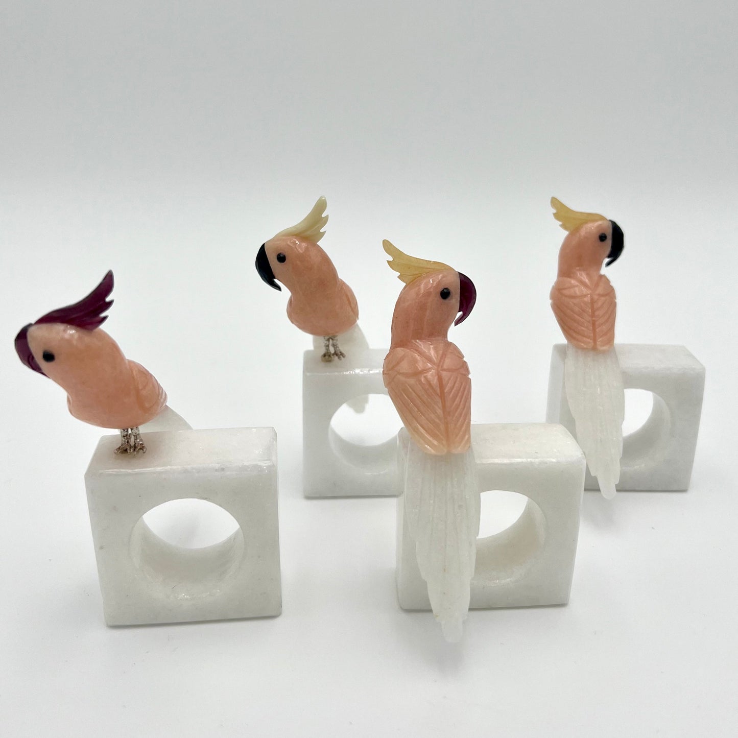 Handcrafted Natural Stone Napkin Rings (sets of 4)