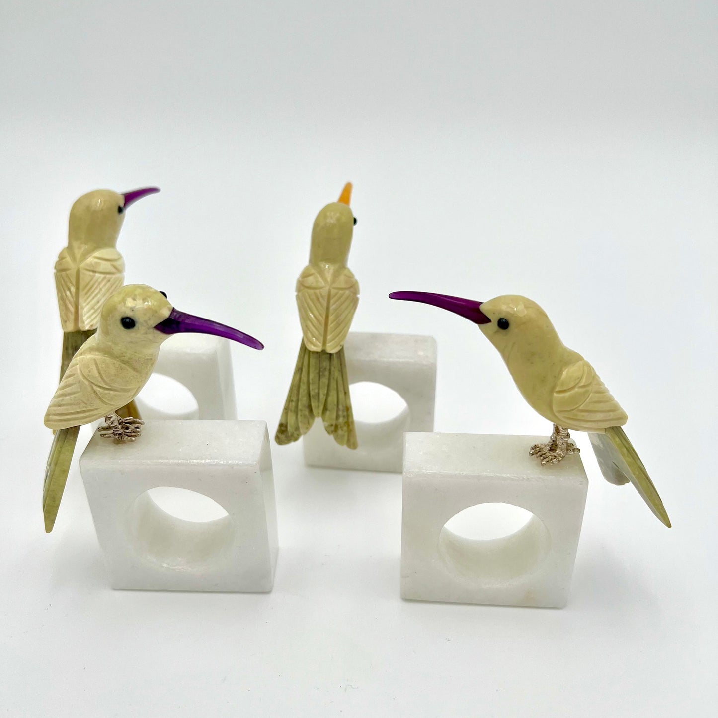 Handcrafted Natural Stone Napkin Rings (sets of 4)