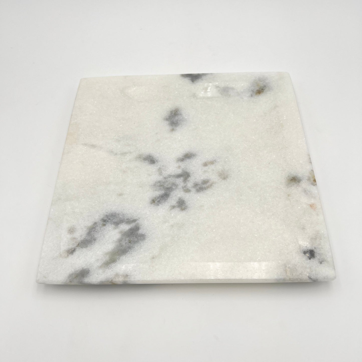 White marble square plate
