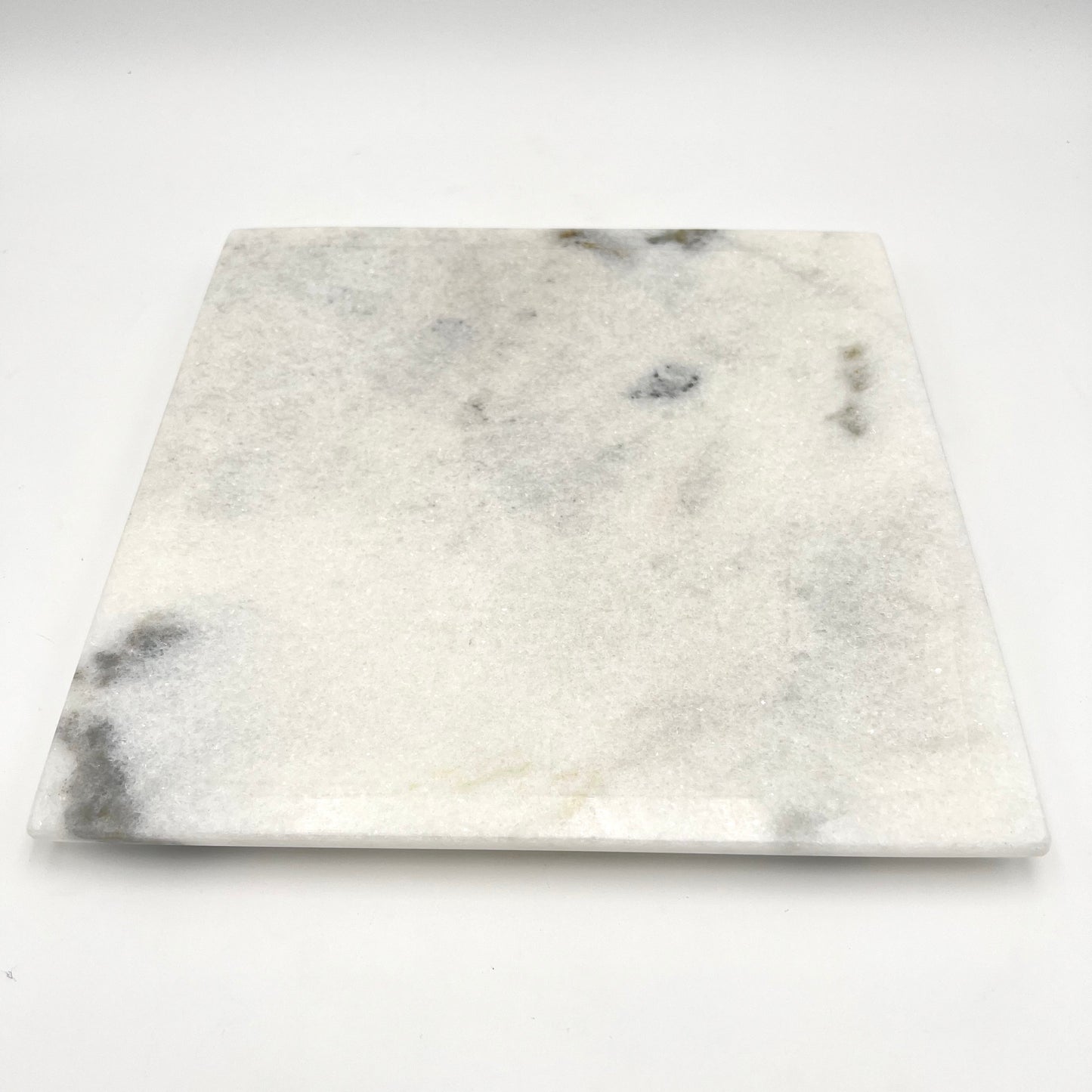 White marble square plate