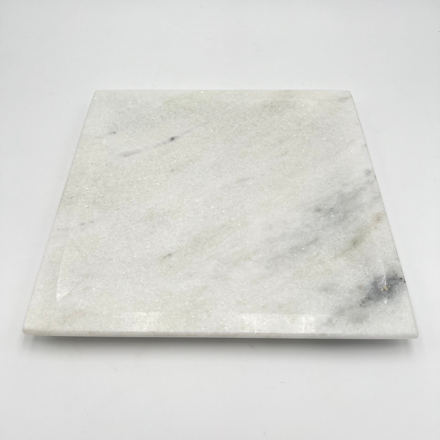 White marble square plate
