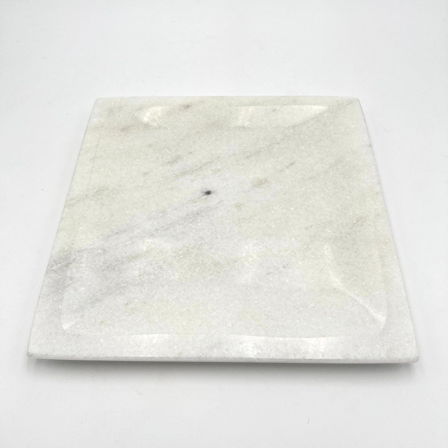 White marble square plate