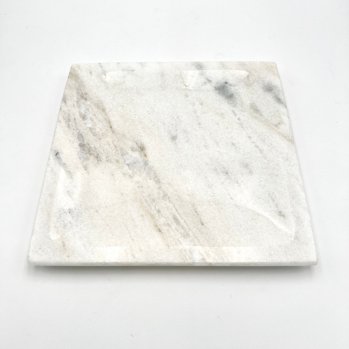 White marble square plate