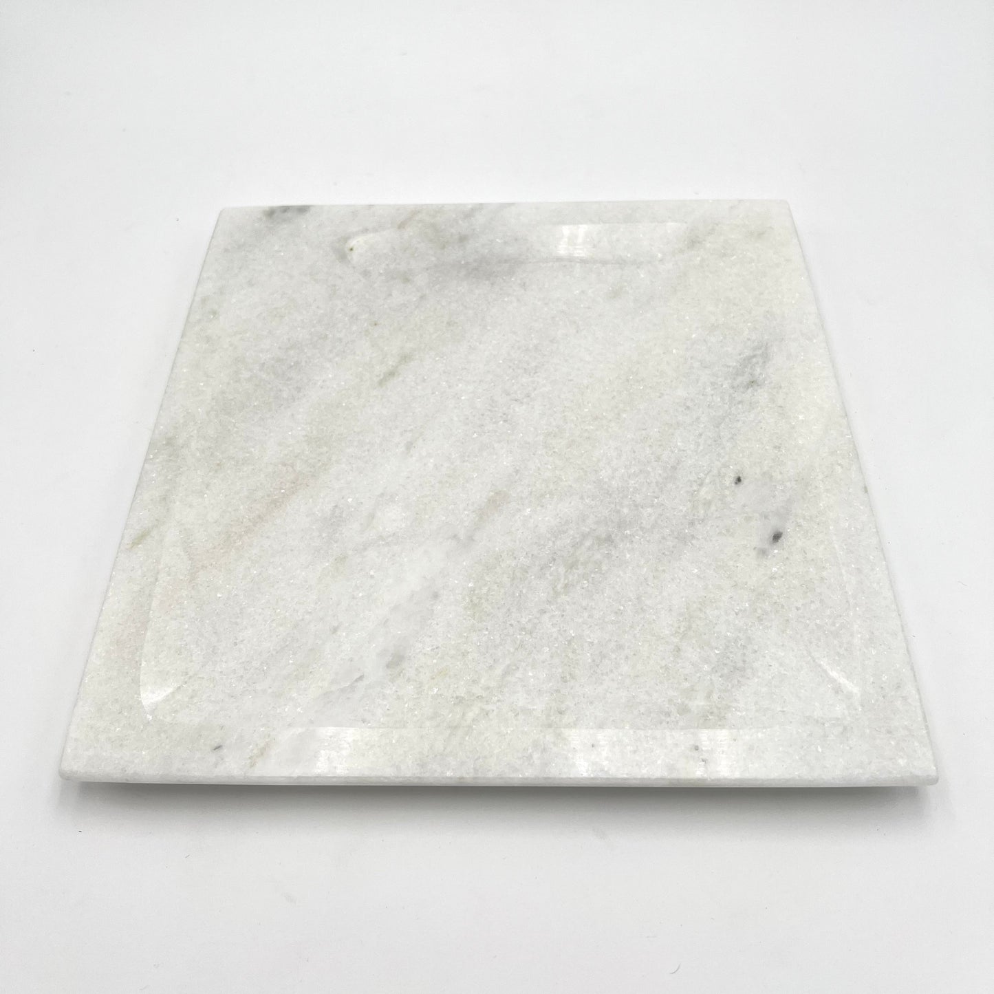 White marble square plate