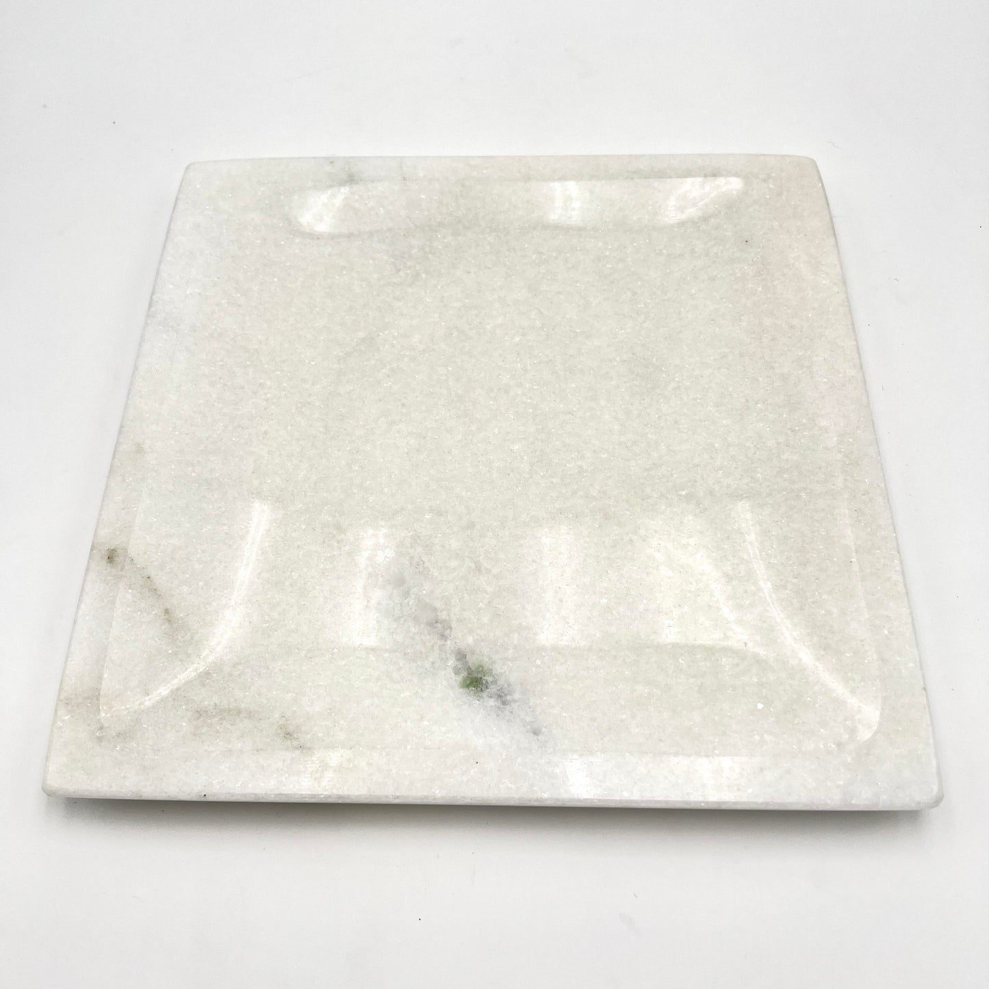 White marble square plate