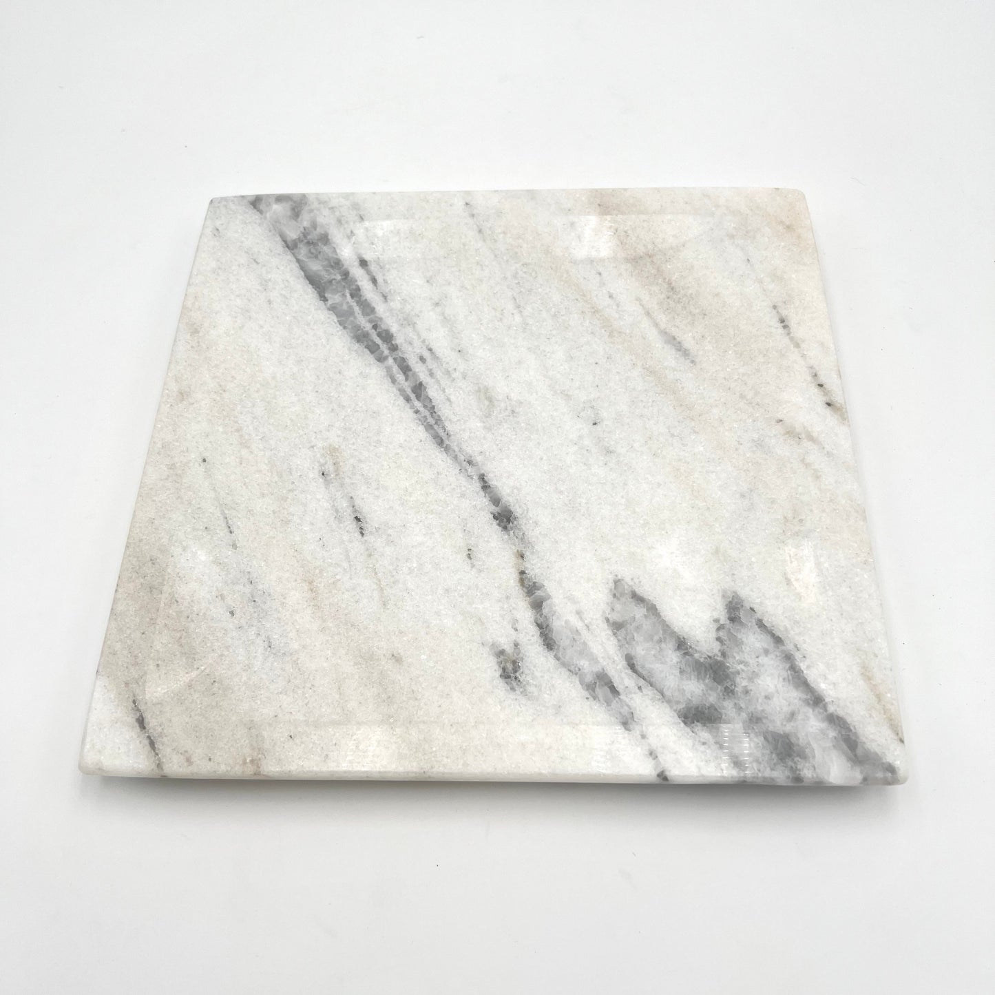 White marble square plate