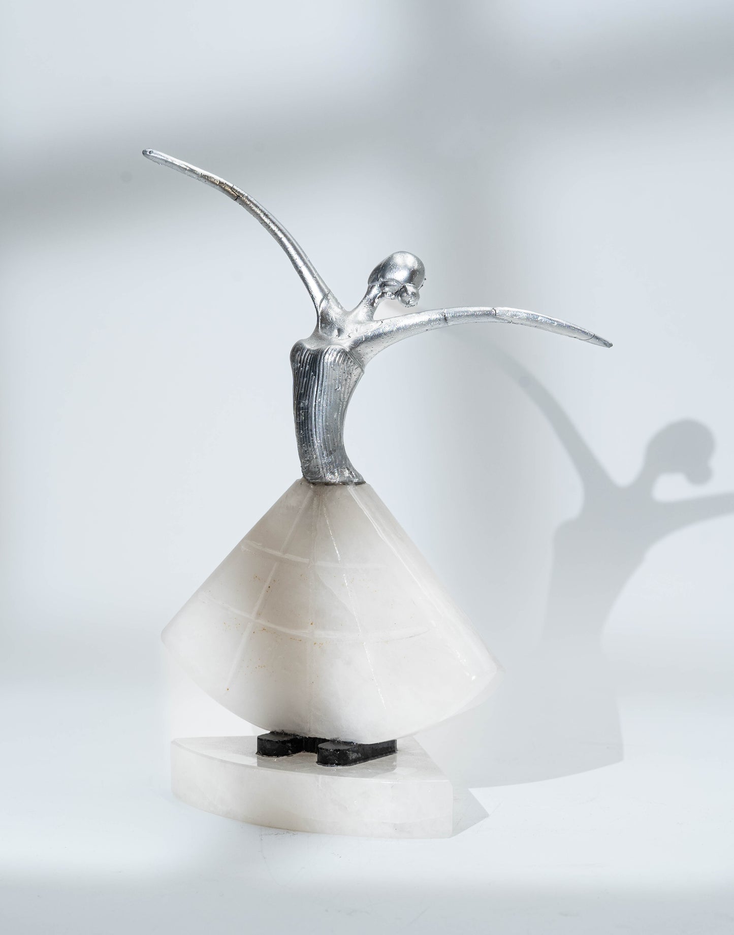 Natural Stone Ballerina Sculpture - Crystallo and Black San Gabriel