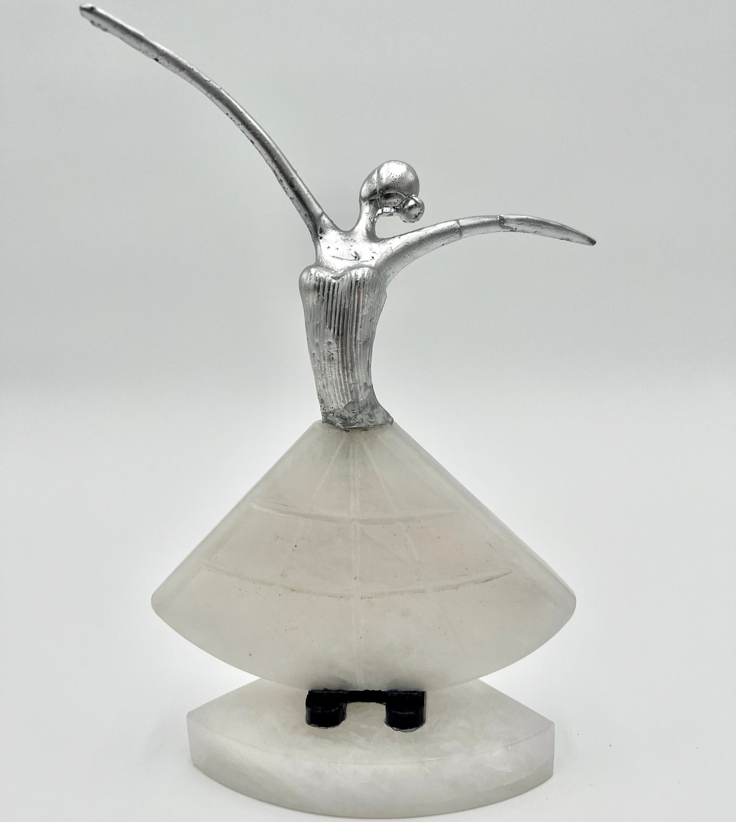 Natural Stone Ballerina Sculpture - Crystallo and Black San Gabriel