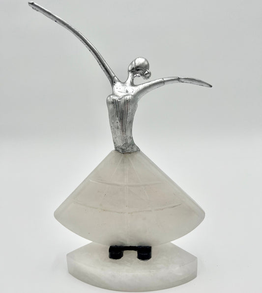 Natural Stone Ballerina Sculpture - Crystallo and Black San Gabriel