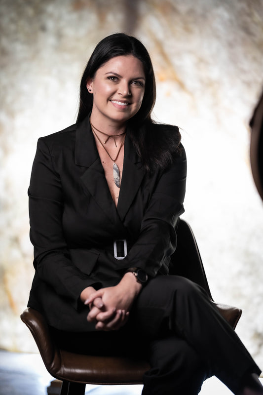 Gold 18k and Suede Cord Necklace & Infinity Black Granite Pendant