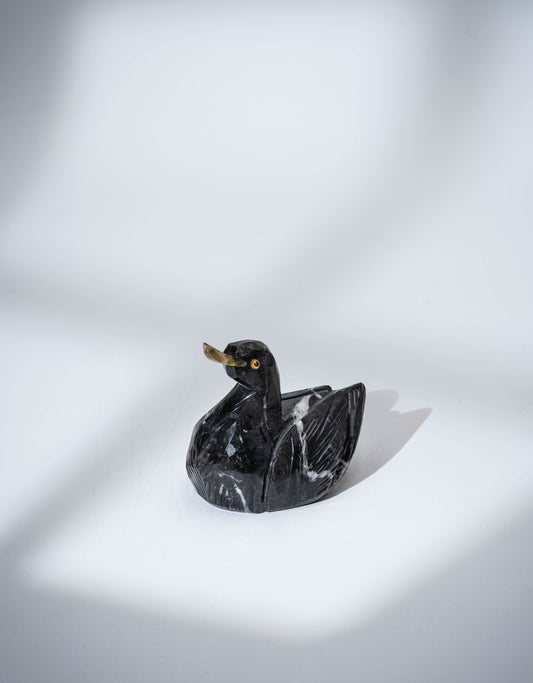 Duck Black Marble Sculpture