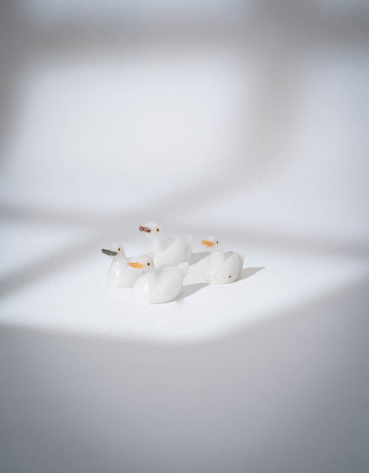 Duck White Marble Mini Sculpture