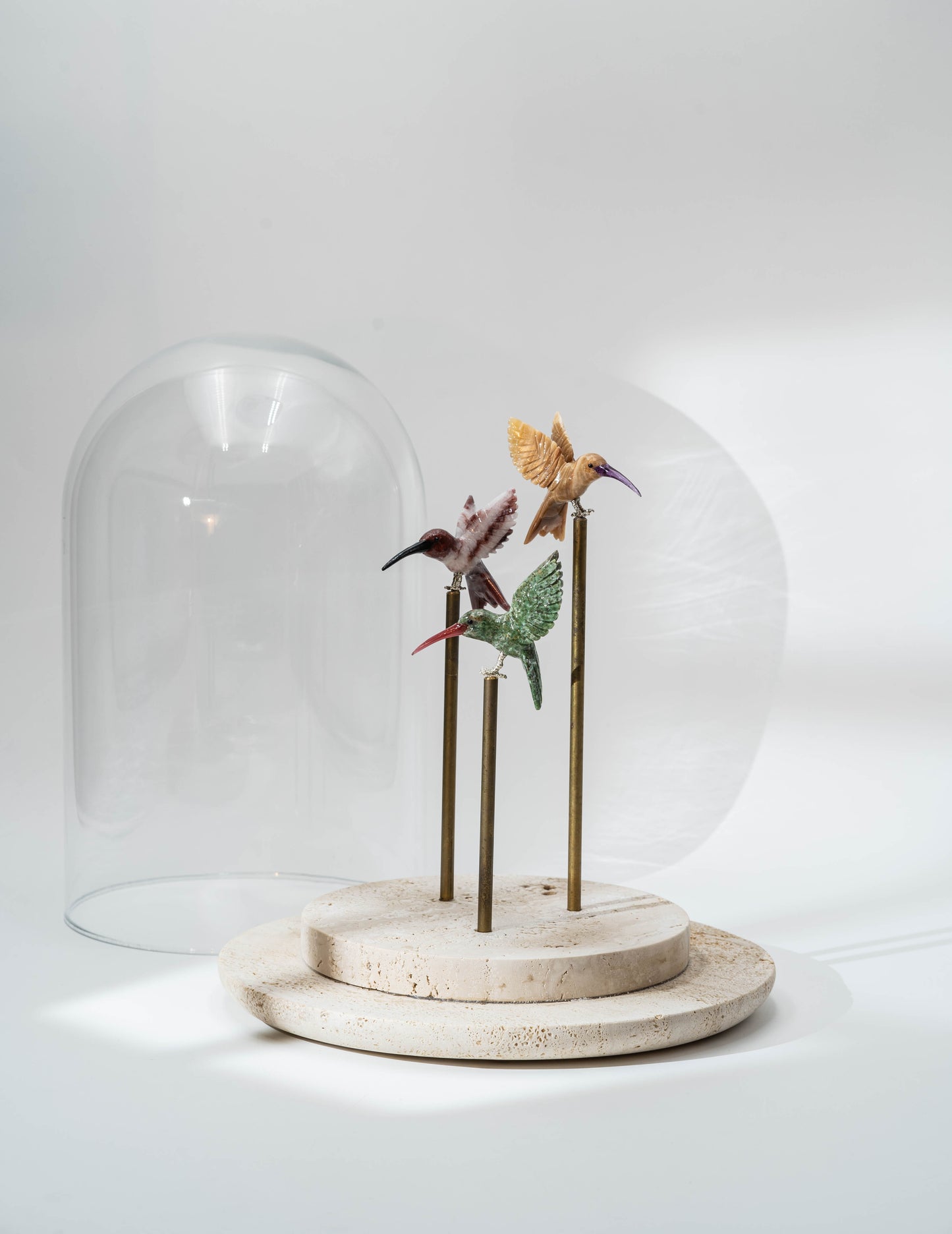 Natural Stone Dome with Bird Sculpture