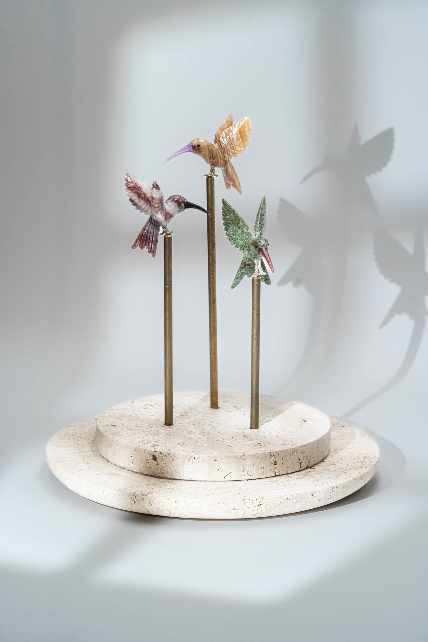 Natural Stone Dome with Bird Sculpture