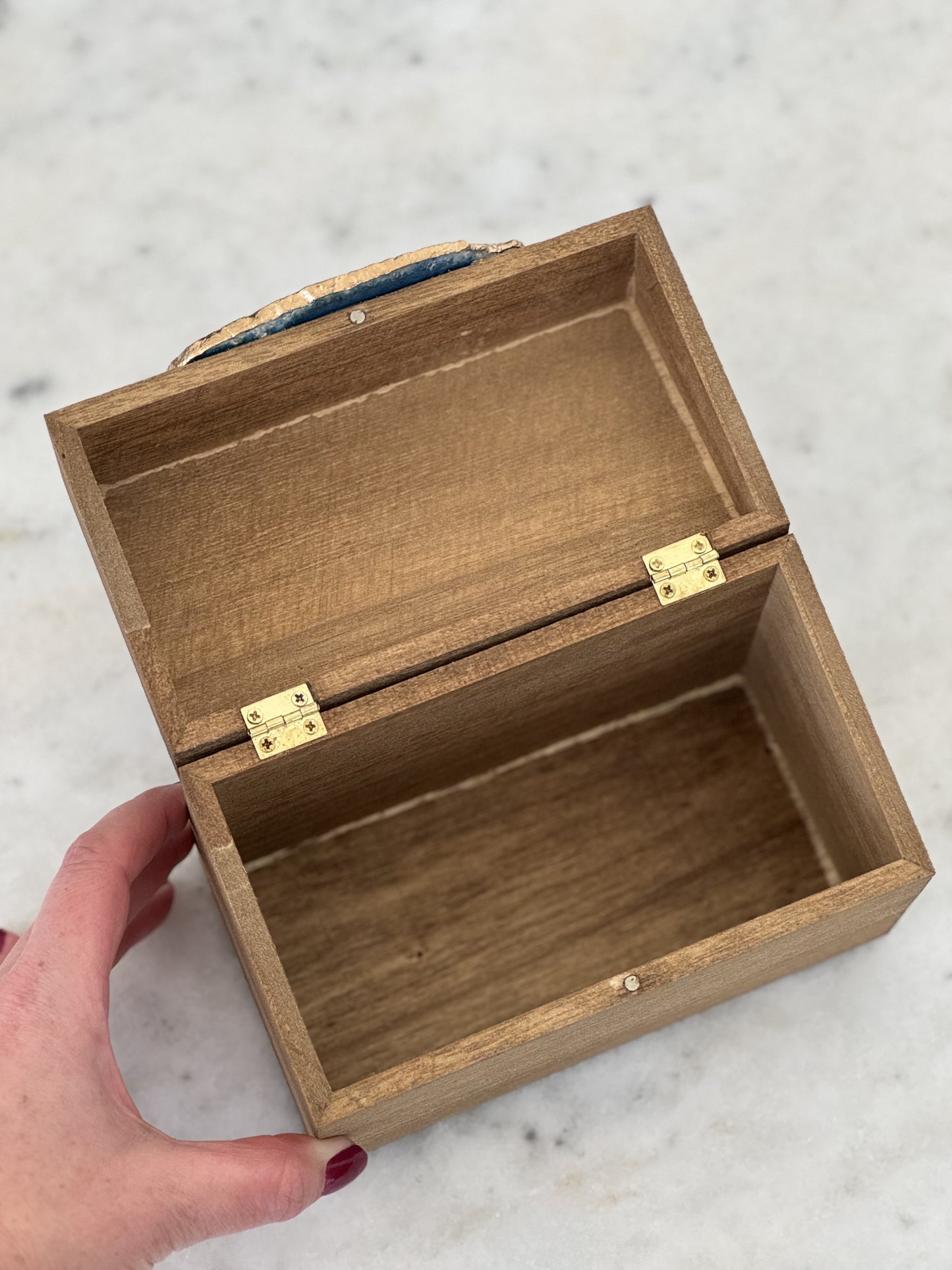 Rectangle Box wooden-style with Agate
