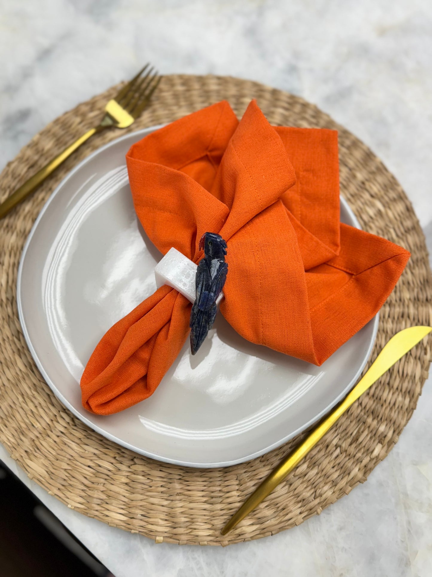 Handcrafted Natural Stone Napkin Rings (sets of 4 and 6)