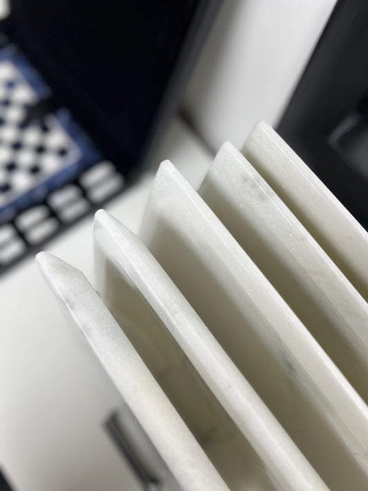 White marble square plate