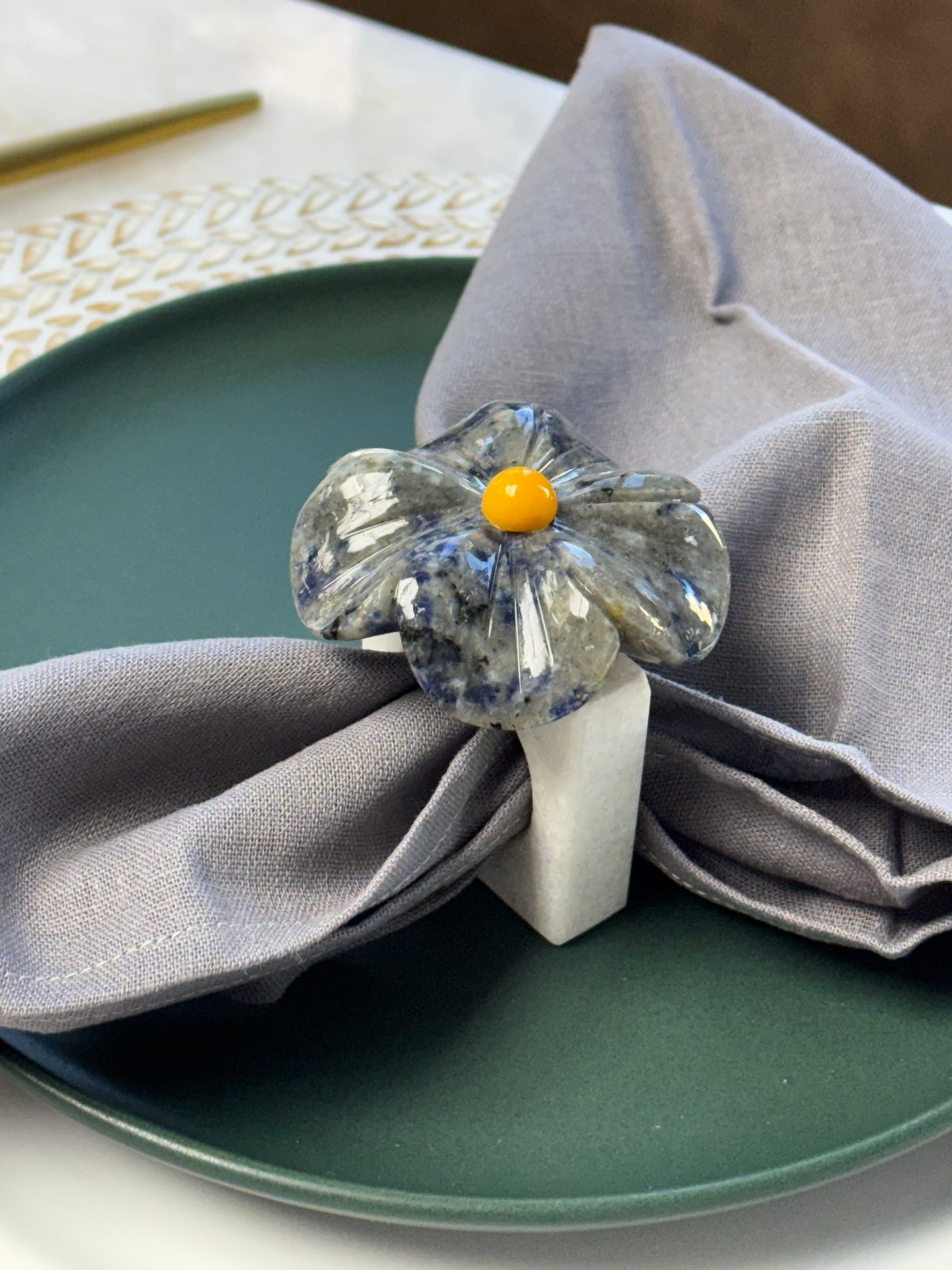 Handcrafted Natural Stone Napkin Rings (sets of 4 and 6)