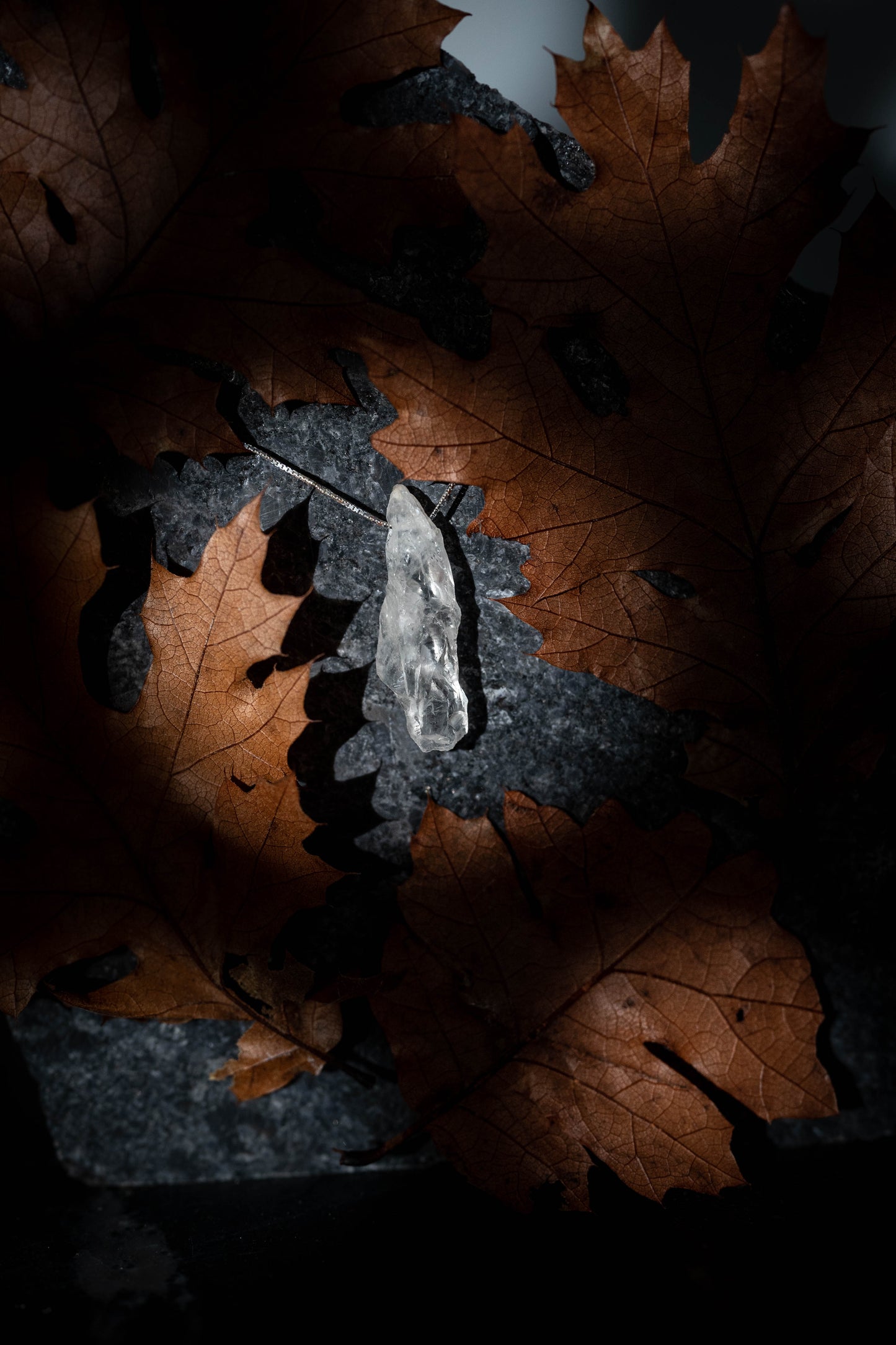 Clear Quartz Pendant Necklace with Silver 925