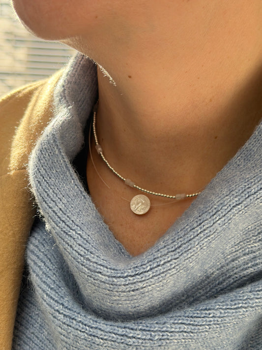 Necklace - Saint Benedict - Mother of Pearl with Silver 925