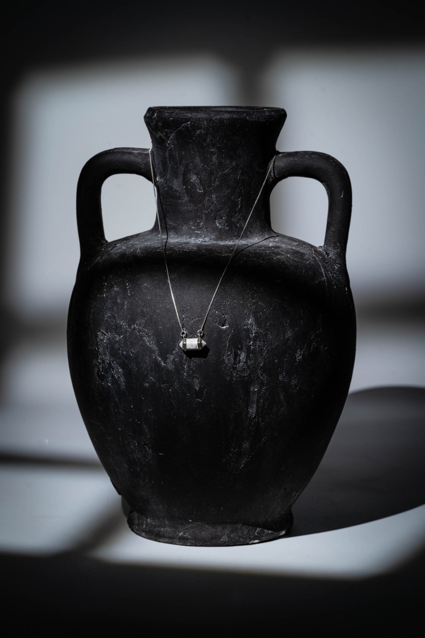 Howlite Necklace with Silver 925 - Size: 40 cm + 3 cm extension