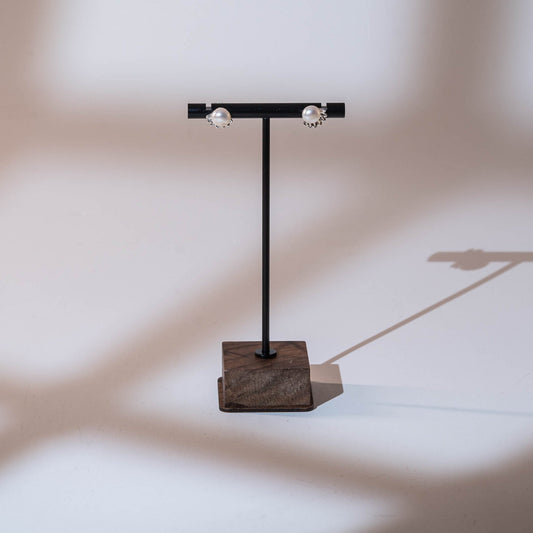 Freshwater Pearl Earring with silver 925 - Size: 1 cm