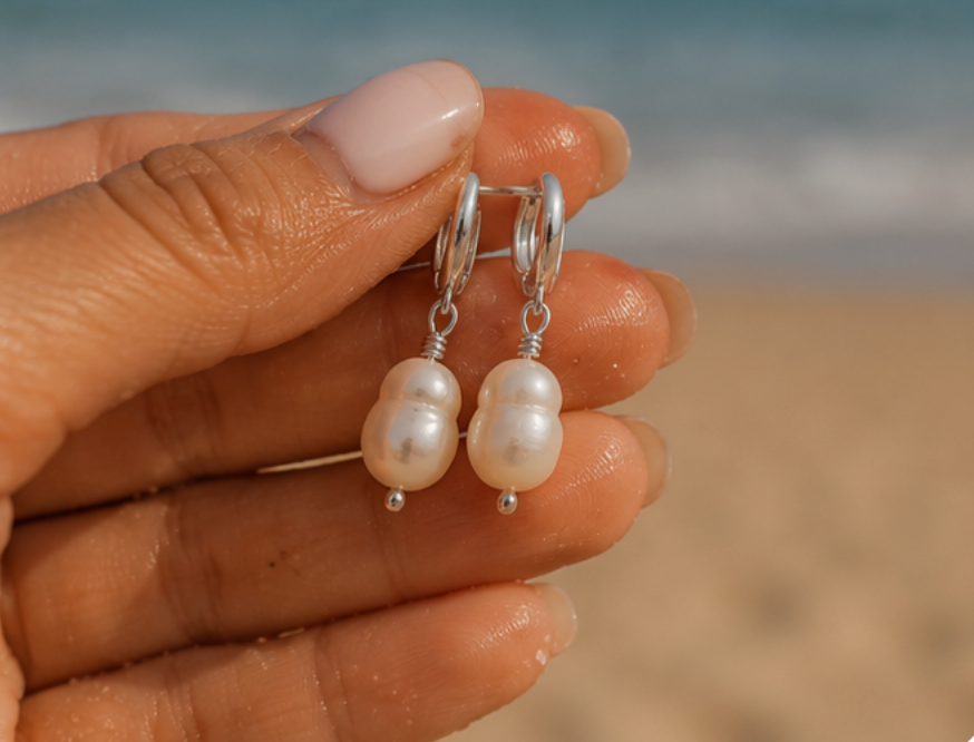 Earring - Freshwater Pearl with Silver 925