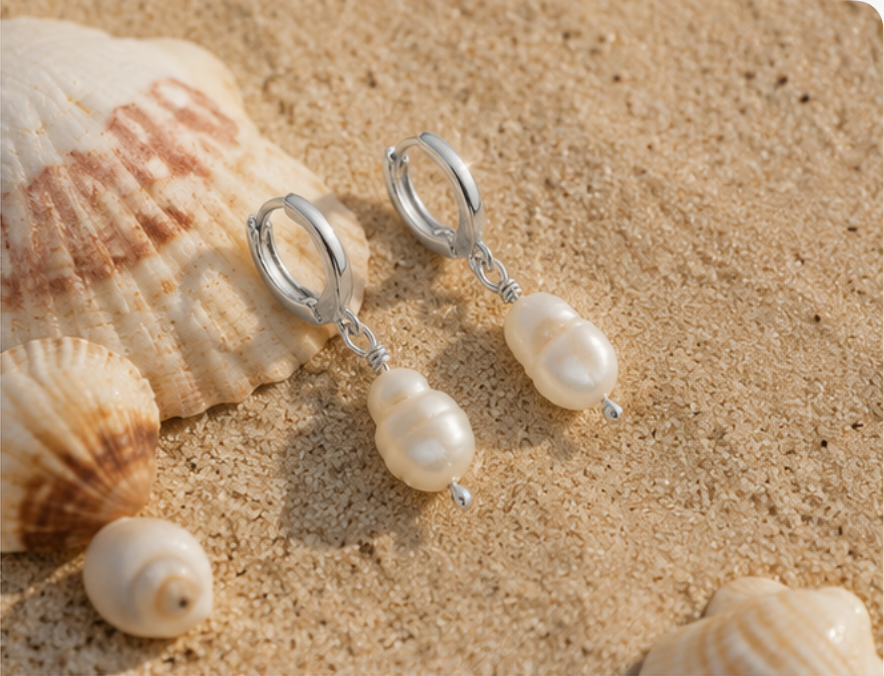 Earring - Freshwater Pearl with Silver 925