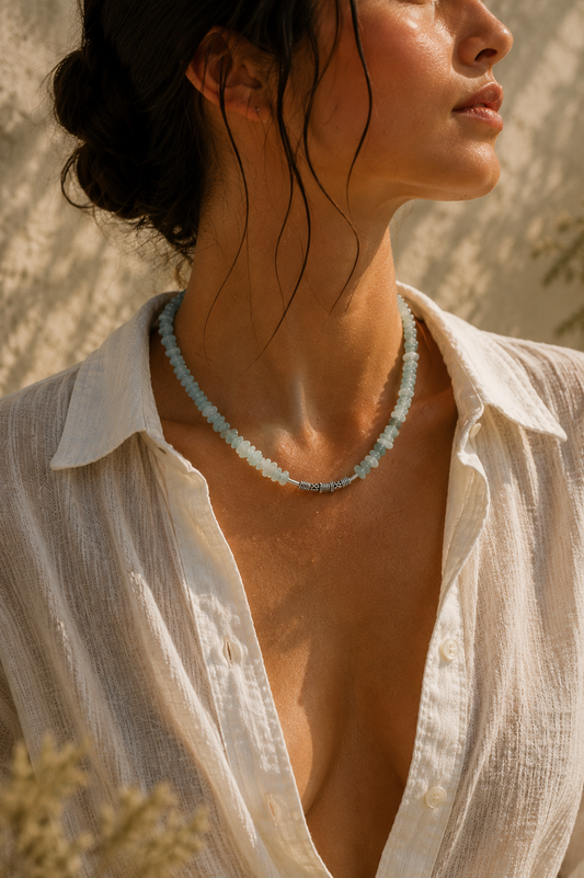 Necklace - Aquamarine with Silver 925