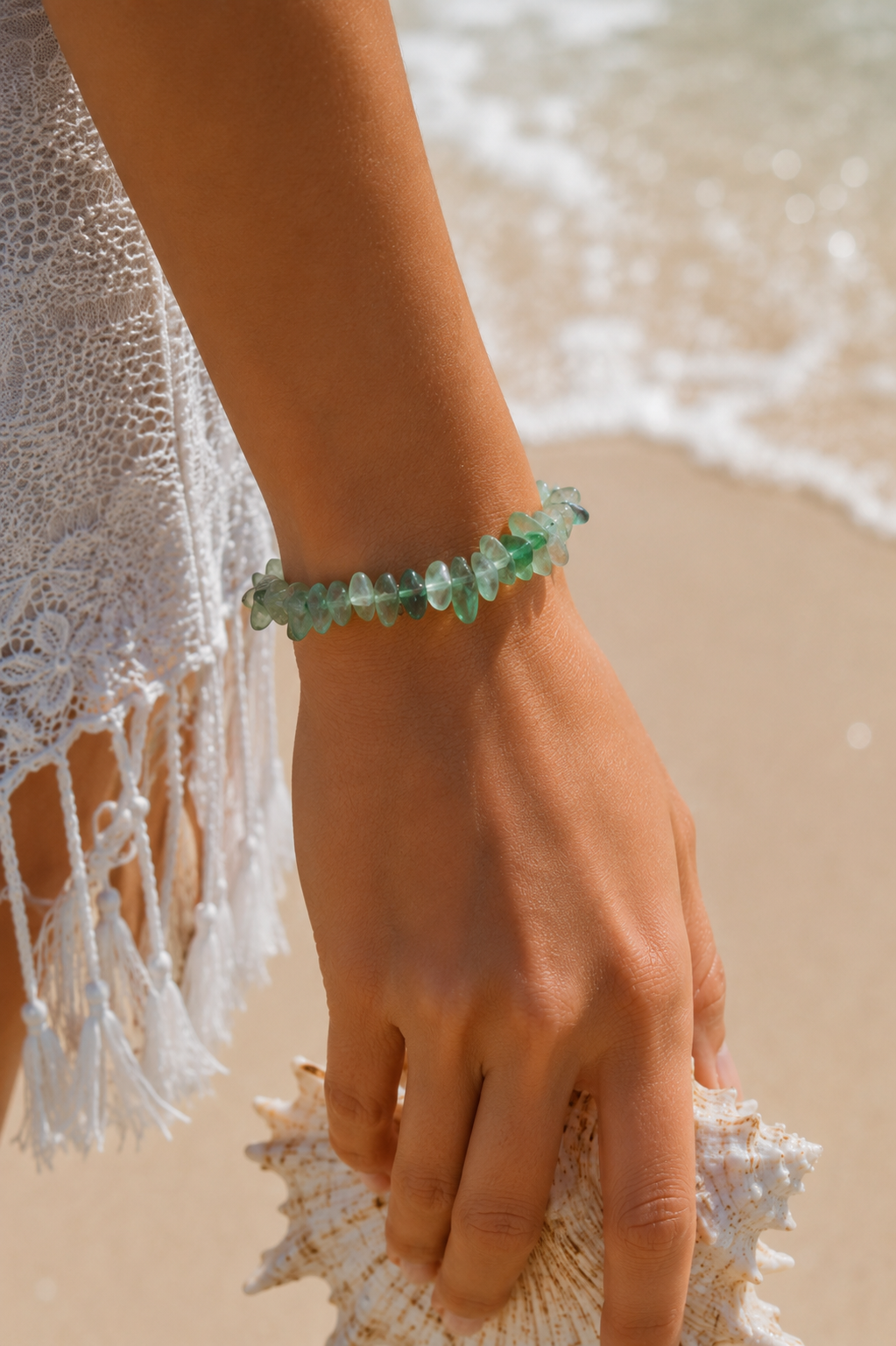 Bracelet - Green Fluorite with Silver 925