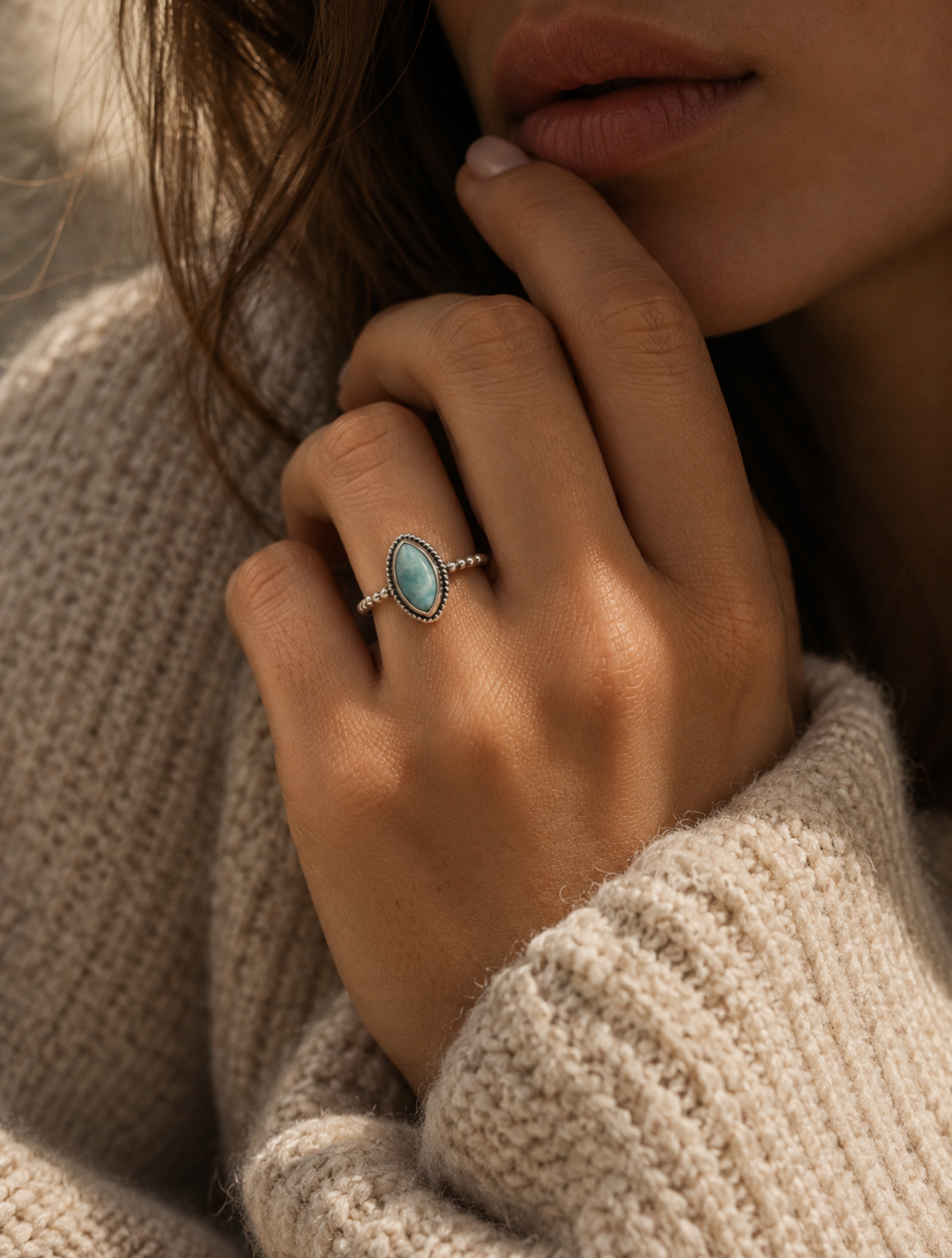 Ring - Larimar with Silver 925