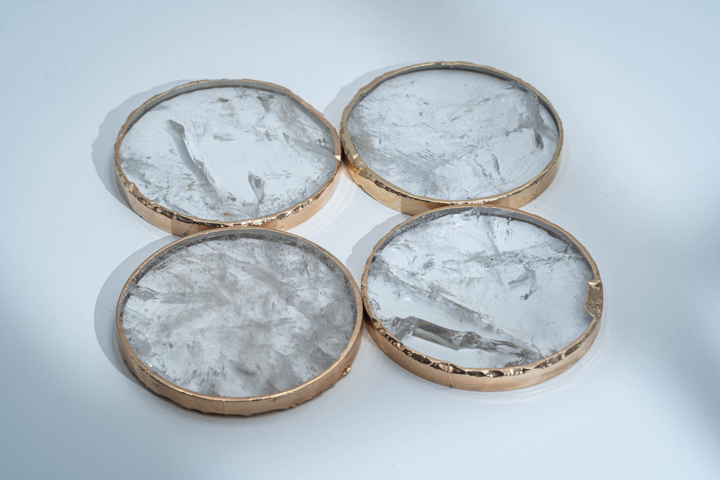 Clear Quartz Coasters - Set of 4