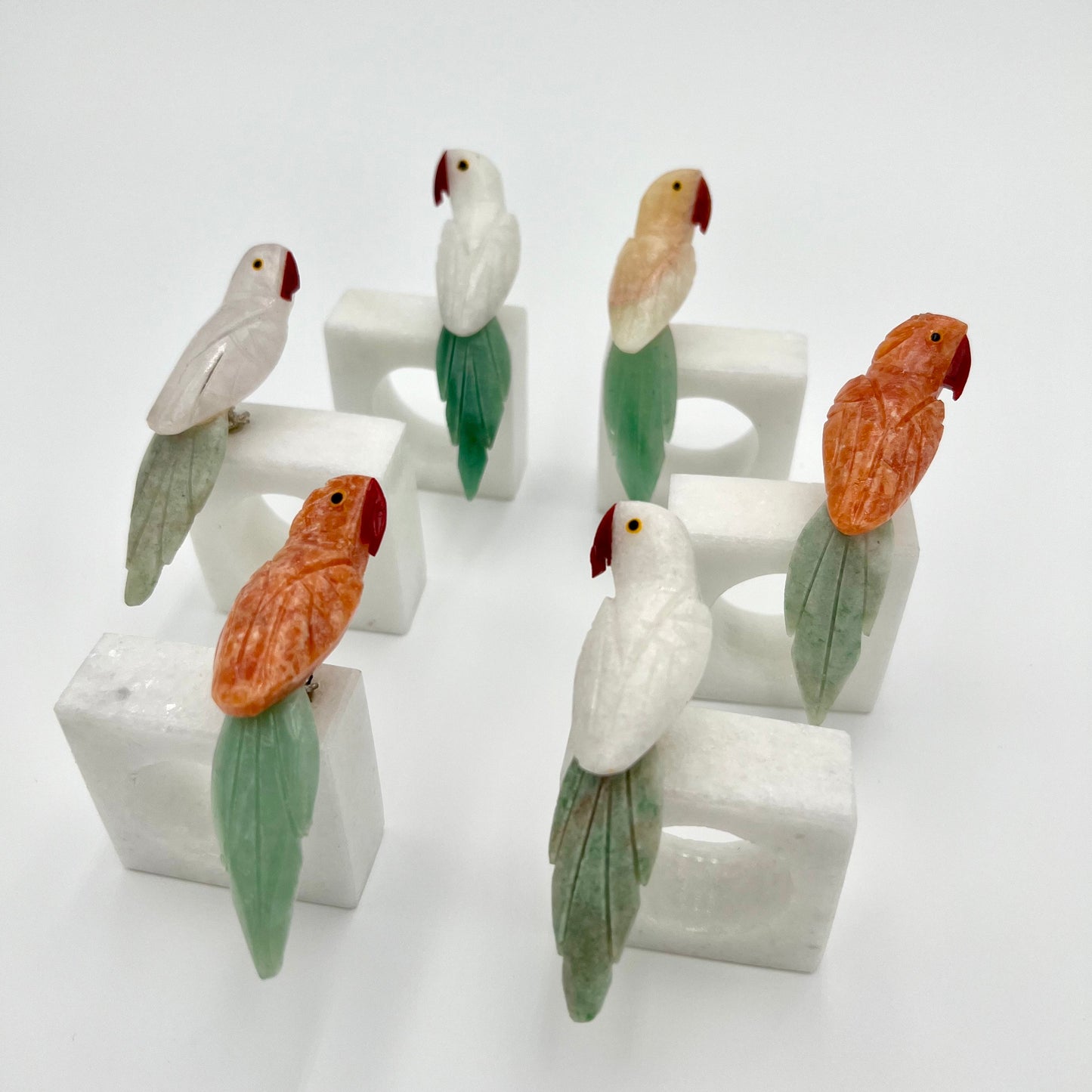 Handcrafted Natural Stone Napkin Rings (sets of 6)
