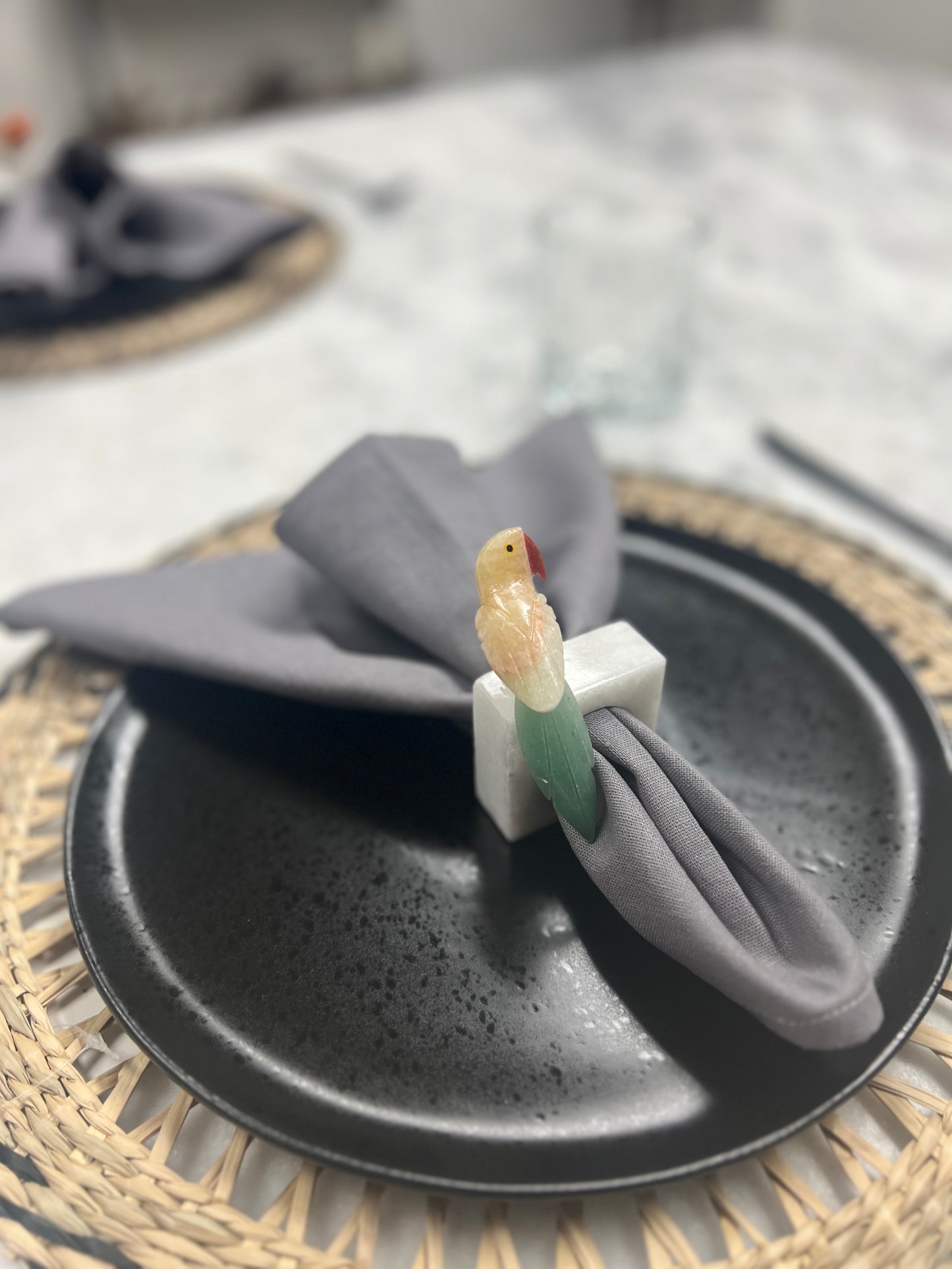 Handcrafted Natural Stone Napkin Rings (sets of 4 and 6)