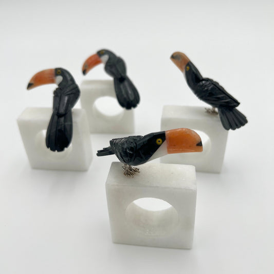 Handcrafted Natural Stone Napkin Rings (sets of 4)