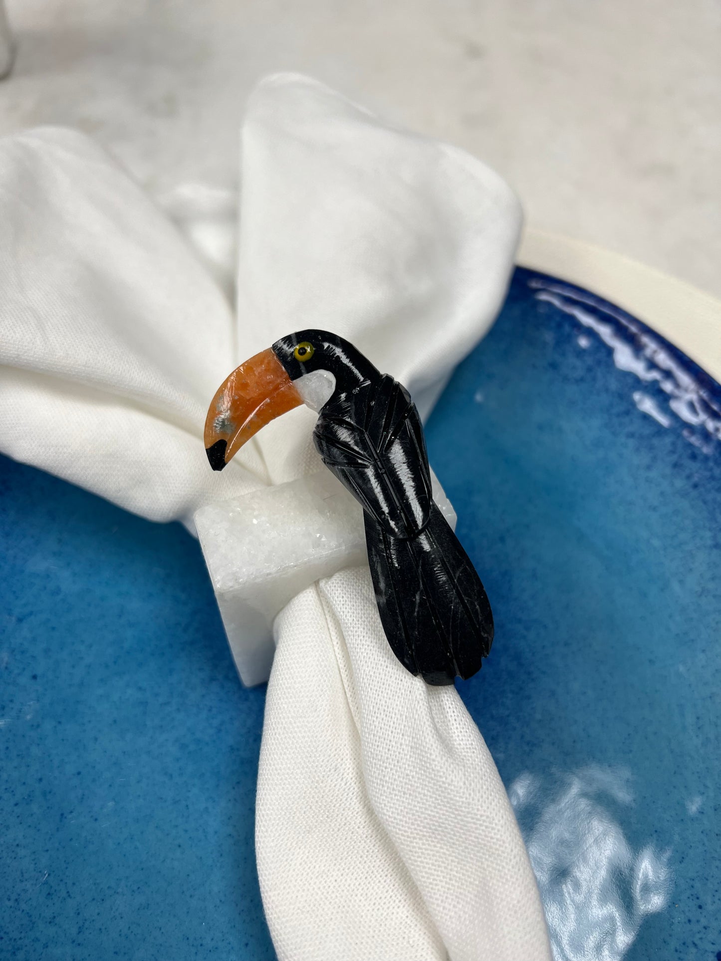 Handcrafted Natural Stone Napkin Rings (sets of 4 and 6)