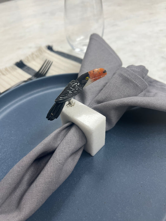 Handcrafted Natural Stone Napkin Rings (sets of 6)