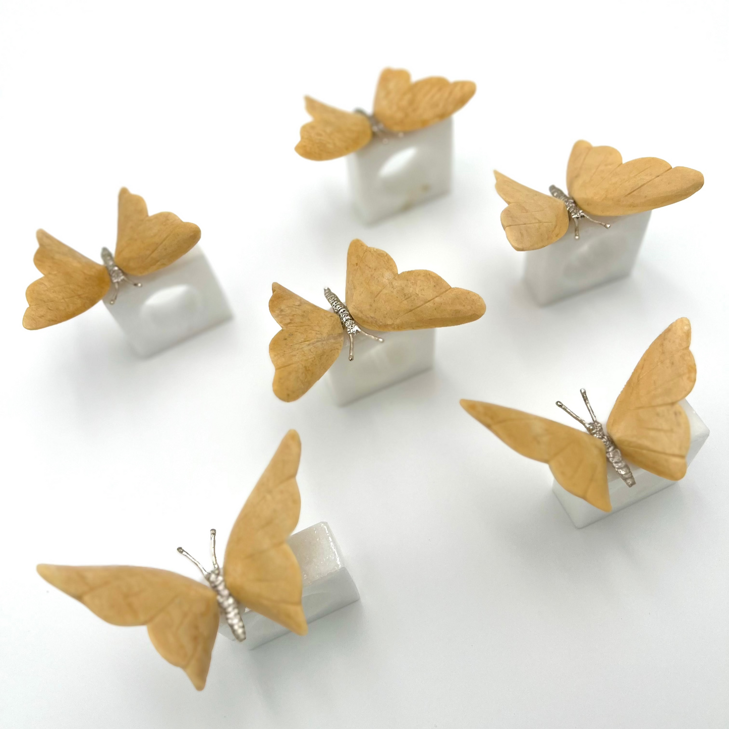 Handcrafted Natural Stone Napkin Rings (sets of 6)