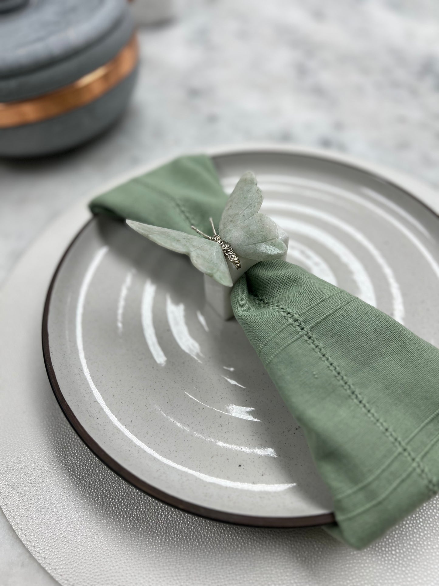 Handcrafted Natural Stone Napkin Rings (sets of 4 and 6)