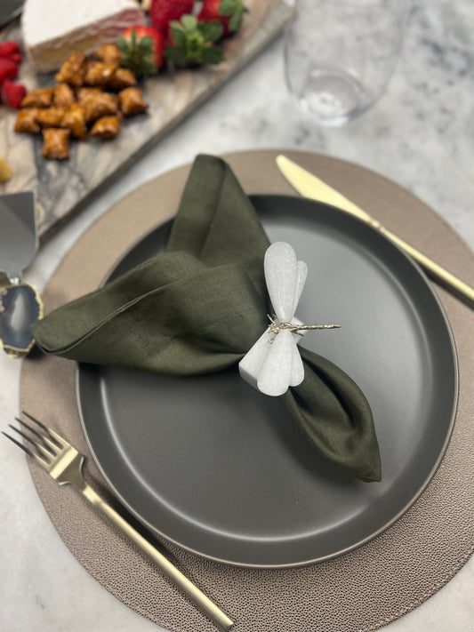 Handcrafted Natural Stone Napkin Rings (sets of 4)