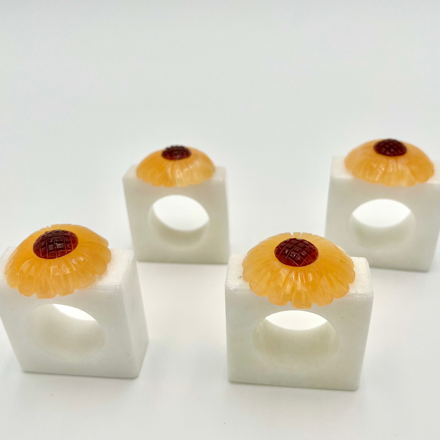 Handcrafted Natural Stone Napkin Rings (sets of 4)